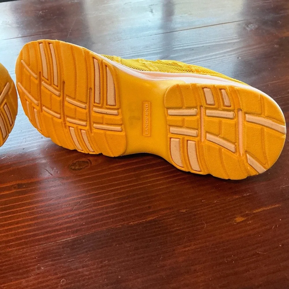 Lands' End Water Sport Sneaker Women 11B Yellow Upper Mesh Athletic Lace Up 1374 - Picture 9 of 16